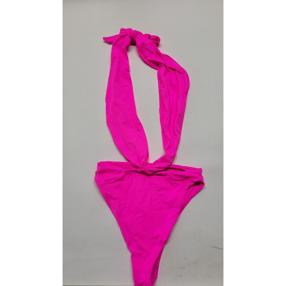 Frankies Bikinis Dorothy Halter Cutout One-Piece Swimsuit in Watermelon Small - Picture 7 of 10